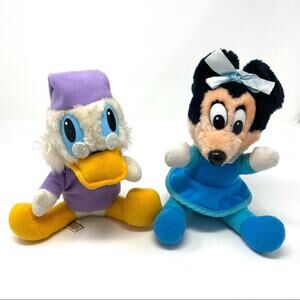 WALT DISNEY '84 MICKEY'S CHRISTMAS CAROL PLUSH Set of 2 Scrooge McDuck/Minnie